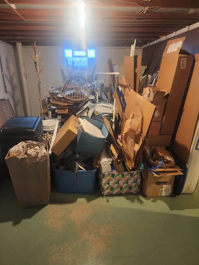 Roll-off dumpster container at job site for 6 Yard Dumpster Rental in Fairbury